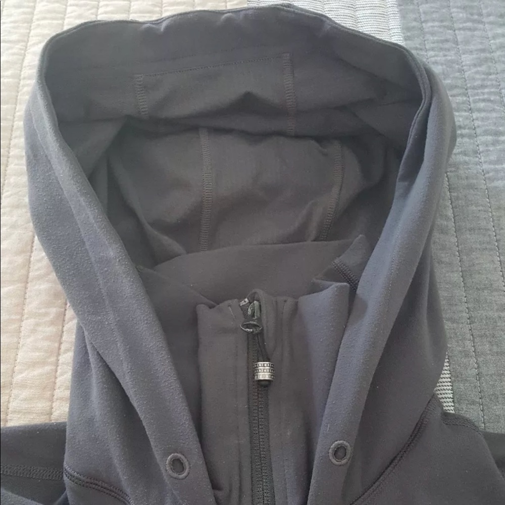lululemon athletica Black Zip-Up Hoodie with Heathered Purple Logo - Picture 5 of 8